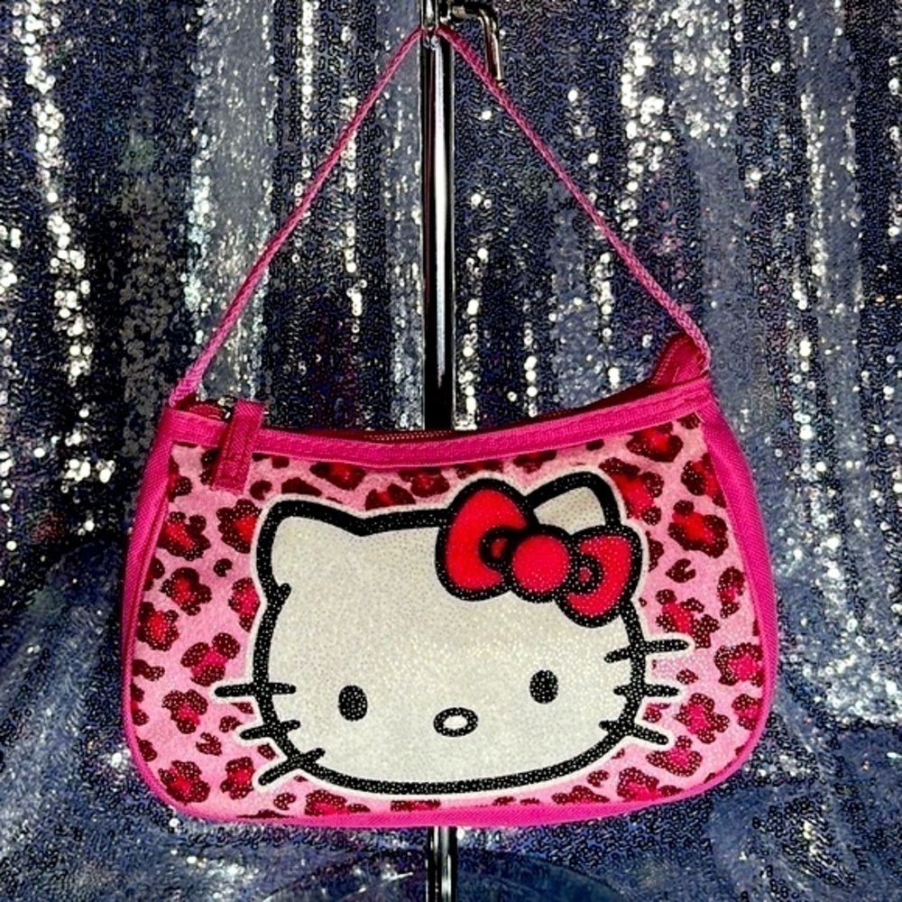 Hello Kitty Sanrio 2014 pink leopard print mini bag purse FAB Starpoint - Picture 2 of 16